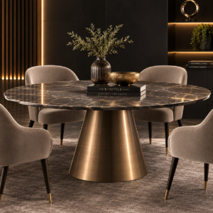 Modern Luxury Natural Marble Round Dining Table